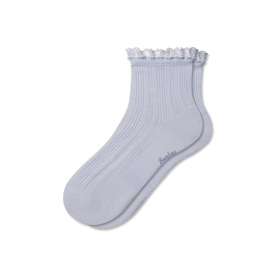 Women's Ruffle Lace Quarter Socks - Breathable Home Wear