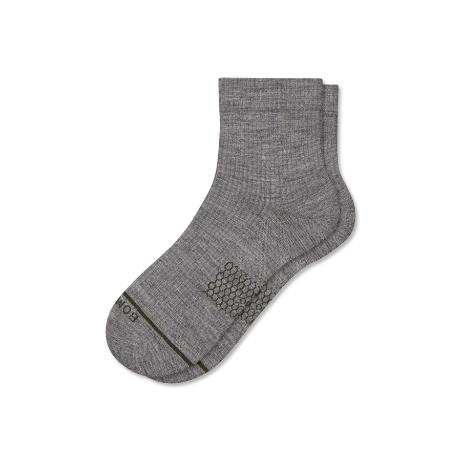 Men's Merino Wool Blend Modern Rib Quarter Socks - Modern Home Pair