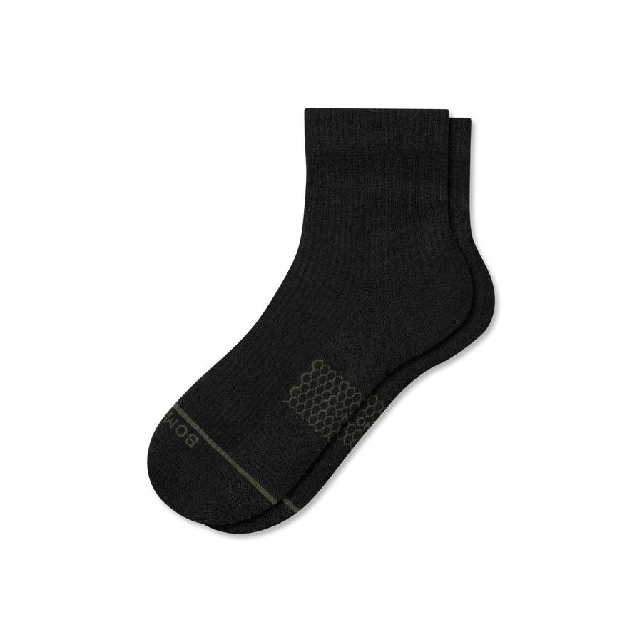 Women's Merino Wool Blend Modern Rib Quarter Socks - Studio Everyday Comfort