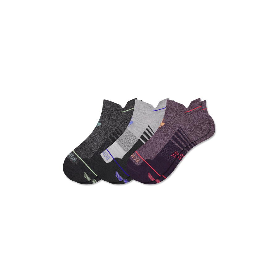 Men's Merino Wool Blend Run Ankle Sock 3-Pack - Smooth Wear