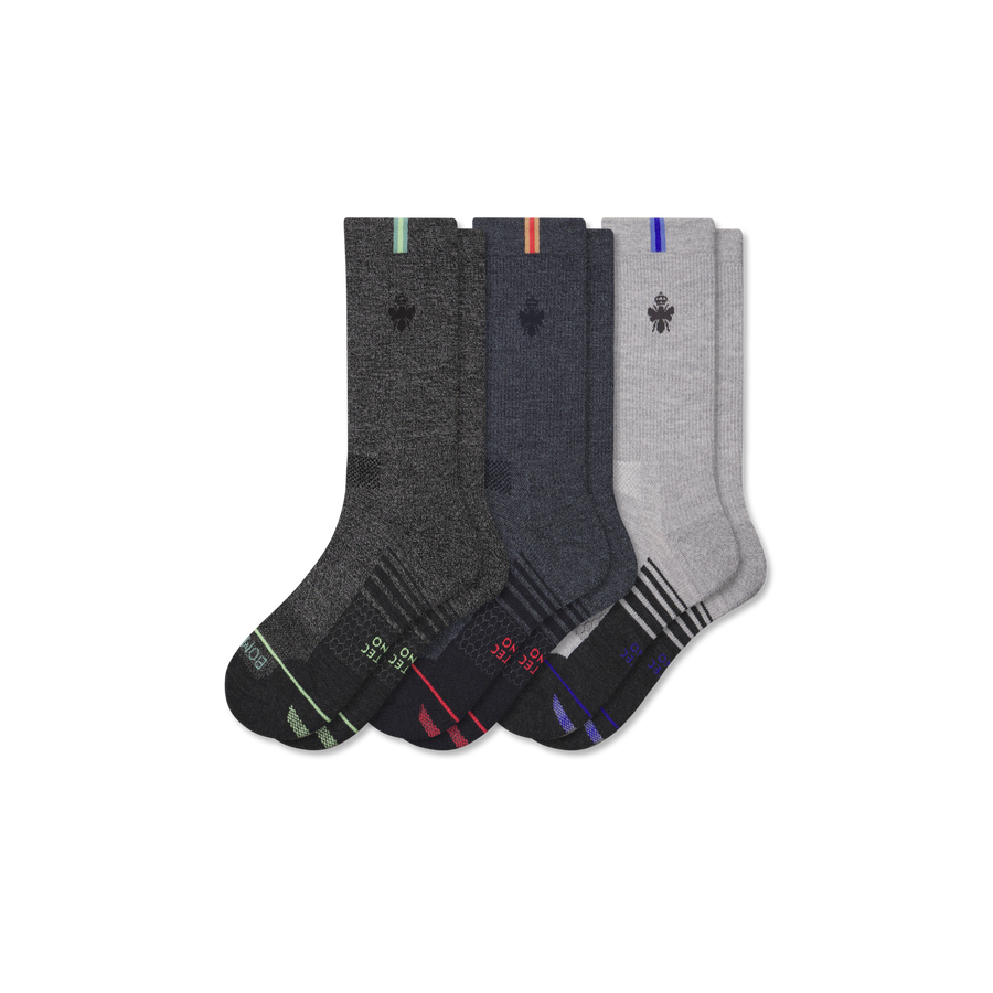 Men's Merino Wool Blend Run Calf Sock 3-Pack - Fresh Trail Pair