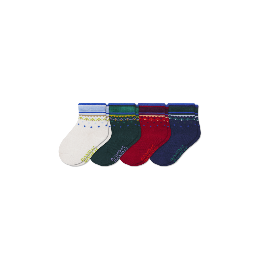 Toddler Lightweight Calf Sock 4-Pack - Breathable Travel Comfort