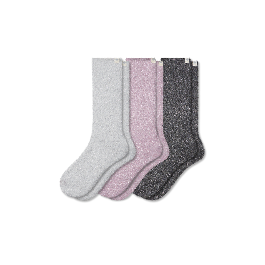 Women's Fuzzy Sock 3-Pack - Daily School Comfort