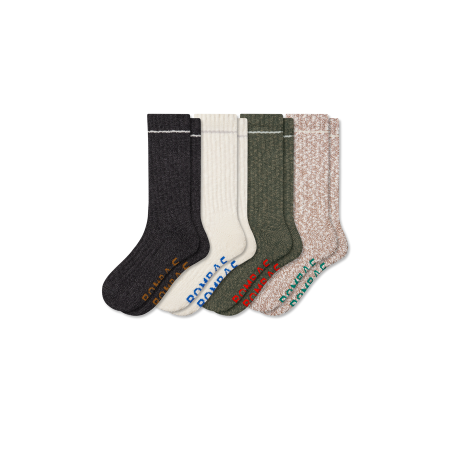 Men's Chunky Ragg Calf Sock 4-Pack - Daily Ankle Support