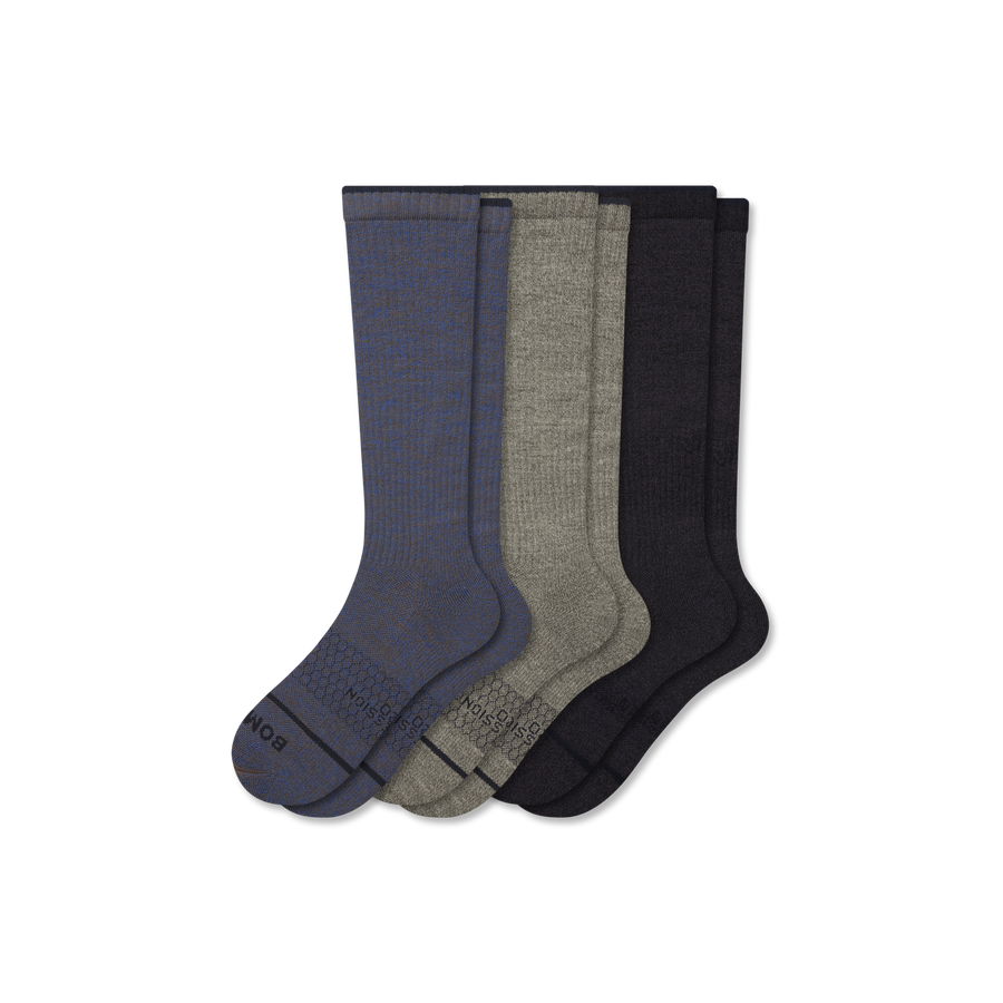 Women's Merino Wool Blend Everyday Compression Knee High Sock 3-Pack (15-20mmHg) - Strong Trail Control