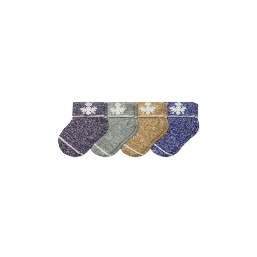 Baby Merino Wool Blend Calf Sock 4-Pack (0-6 Months) - Run Trail Comfort