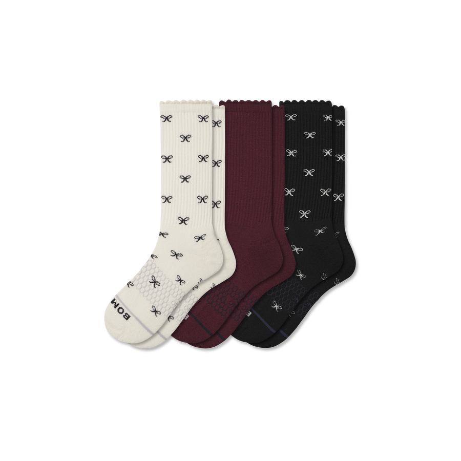 Women's Merino Wool Blend Calf Sock 3-Pack - Comfort Trail Support