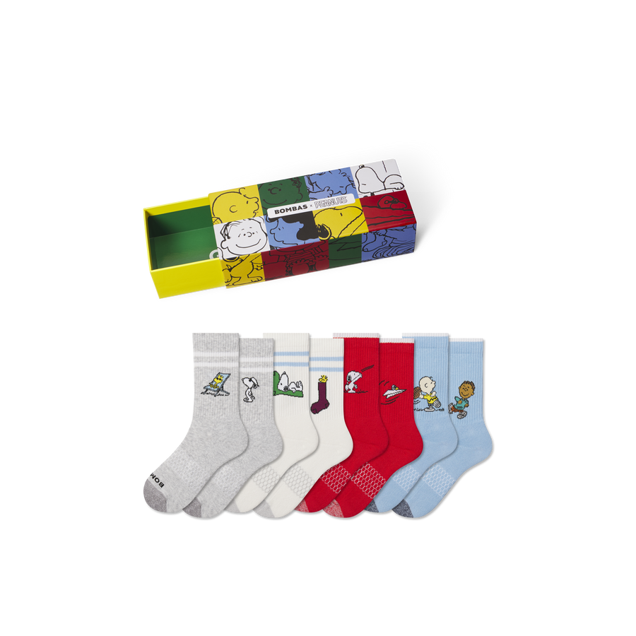 Peanuts x Bombas: Youth Calf Sock 4-Pack Gift Box - Utility Travel Stash