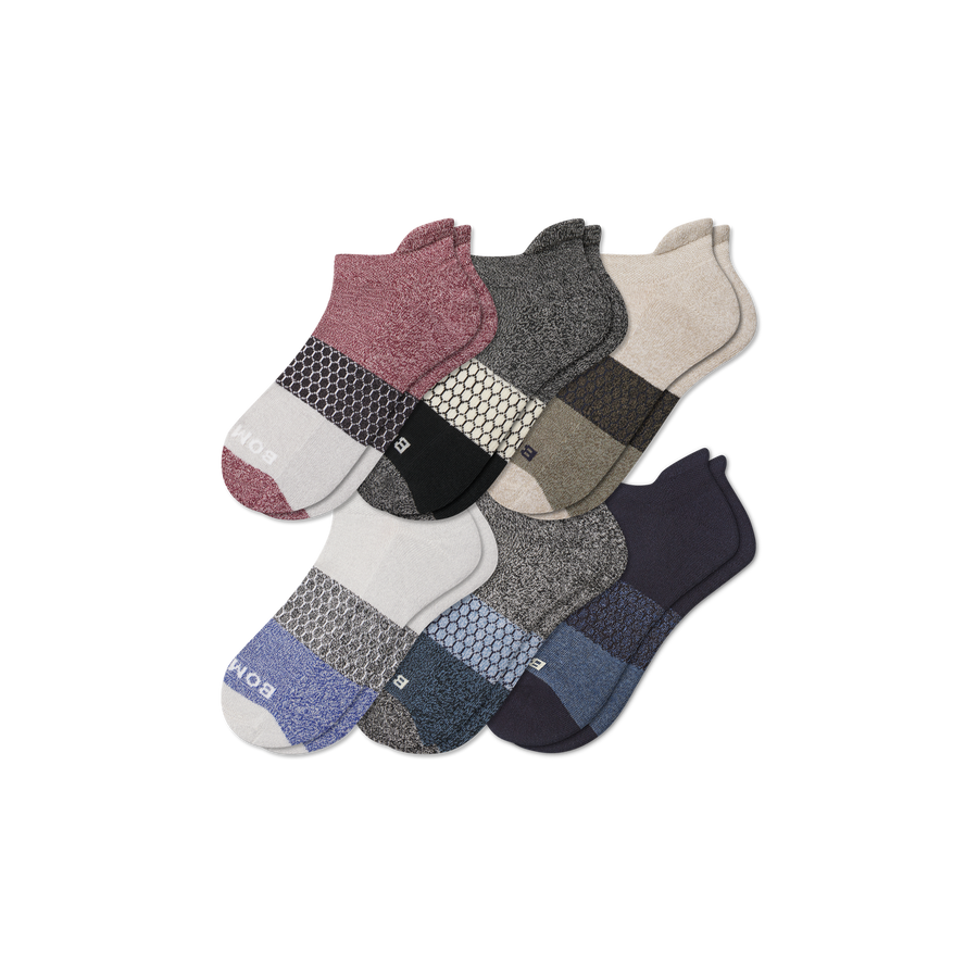Men’s Tri-Block Ankle Sock 6-pack - Run Shift Cushion