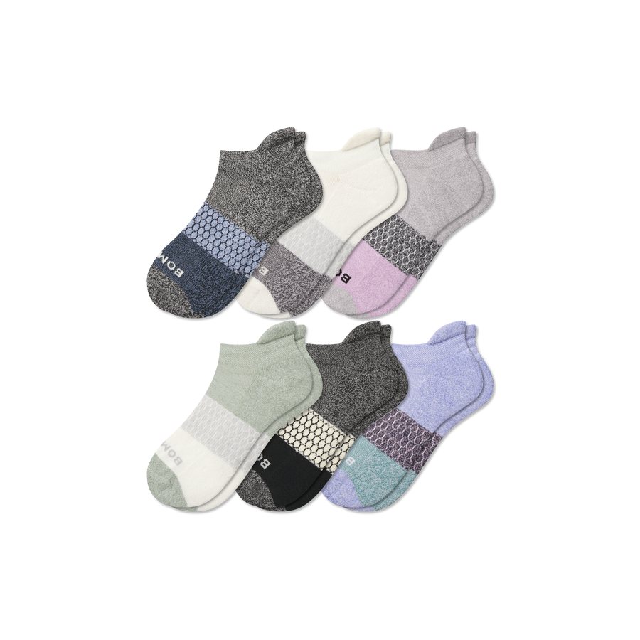 Youth Tri-Block Ankle Sock 6-Pack - Daily Crew Cushion