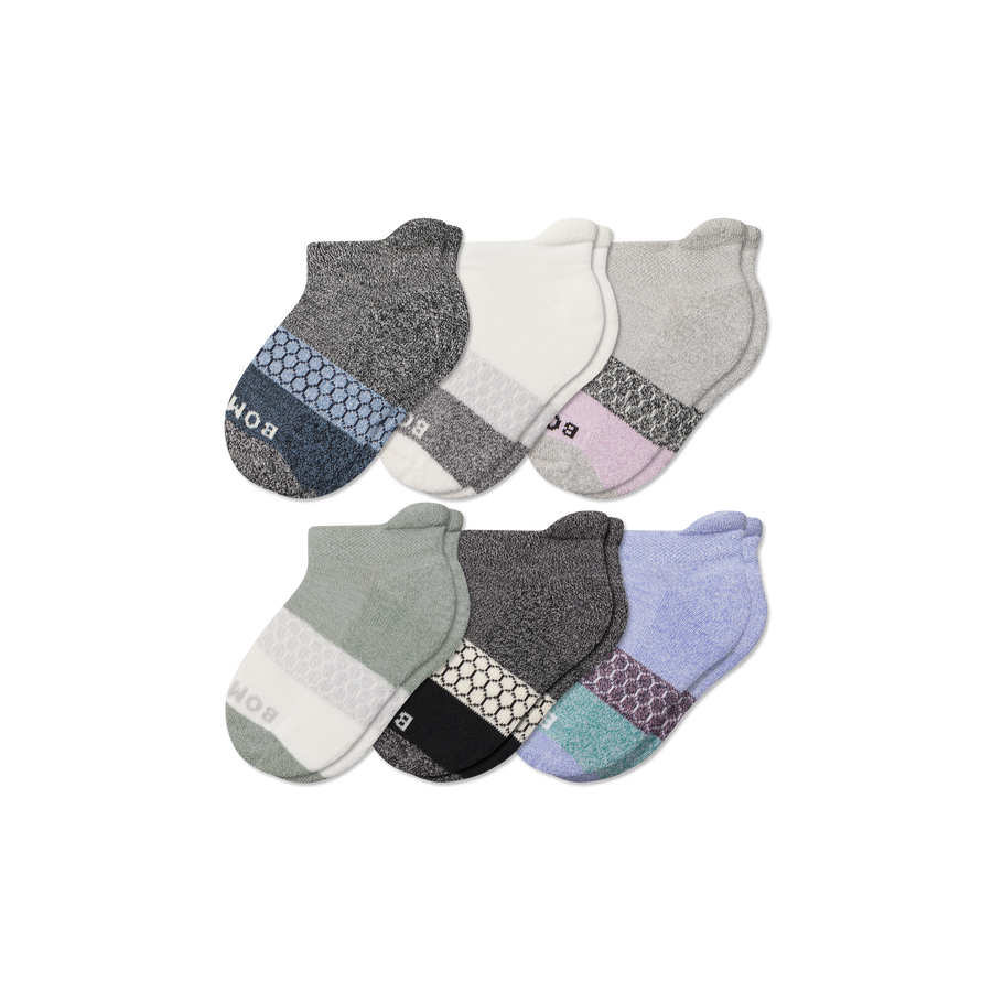 Junior Tri-Block Ankle Sock 6-Pack - Steady Travel Fit