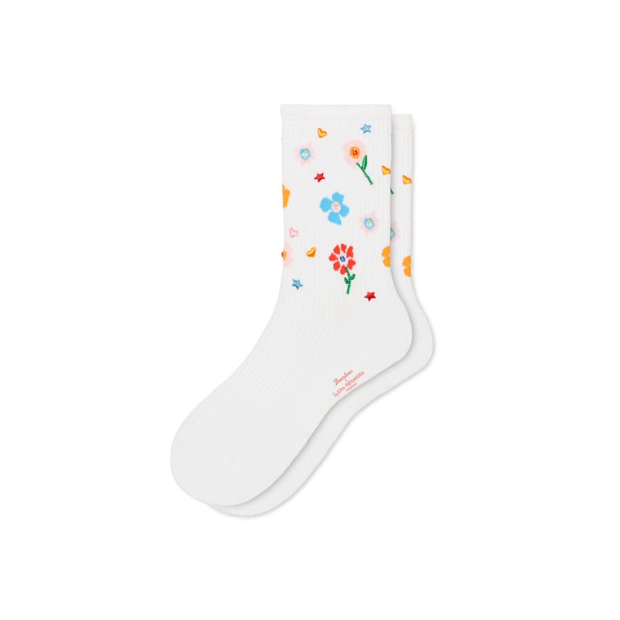 Bombas x Susan Alexandra Floral Embroidered Half Calf Socks - Modern Trail Wear