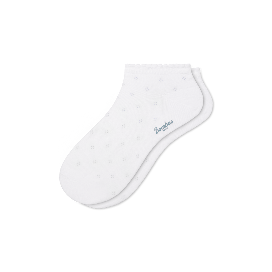 Women’s Scallop Lightweight Ankle Socks - Modern Crew Comfort