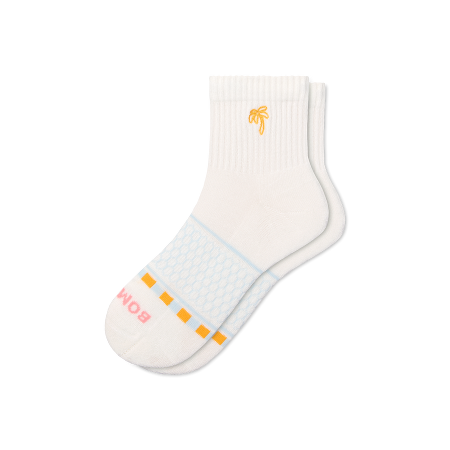 Women's Beach Day Embroidered Quarter Socks - Fresh Wear