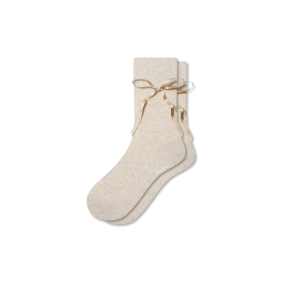 Women’s Pointelle Bow Half Calf Socks - Easy Court Rotation
