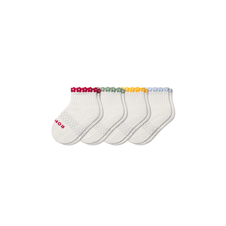 Toddler Daisy Chain Gripper Calf Sock 4-Pack - Easy Lounge Support