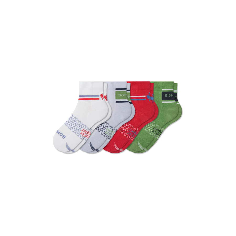 Youth All Sport Quarter Sock 4-Pack - Comfort Travel Move