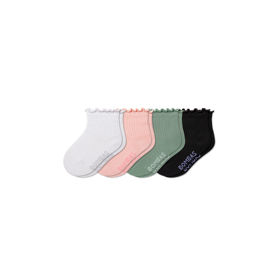 Toddler Ruffle Rib Calf Sock 4-Pack - Weekend Low Cut Fit