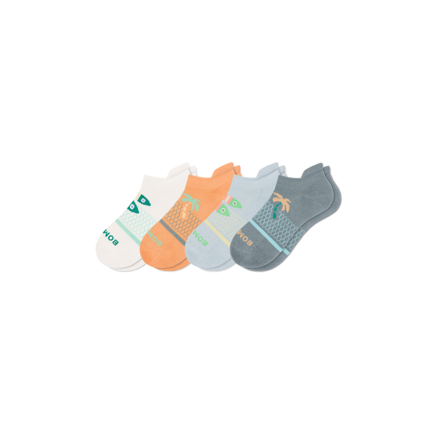 Youth Seaside Ankle Sock 4-Pack - Daily School Cushion