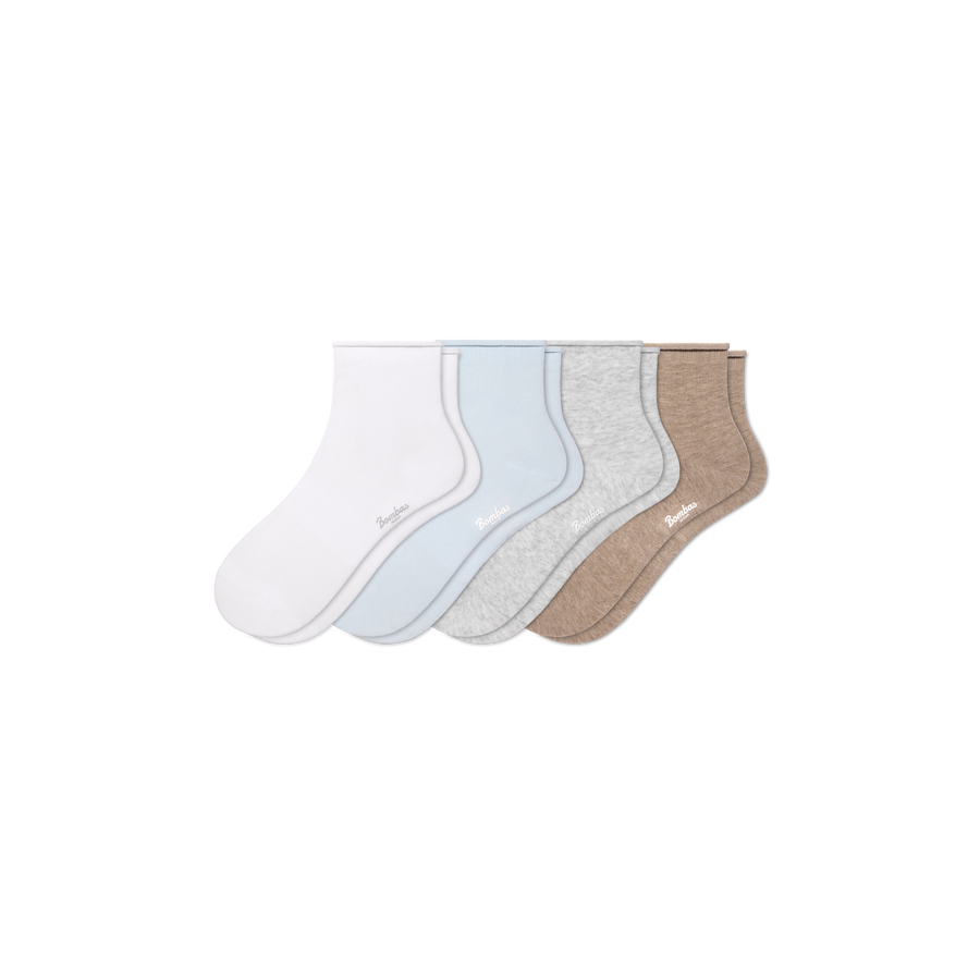 Women’s Roll Top Quarter Sock 4-Pack - Steady Trail Rotation