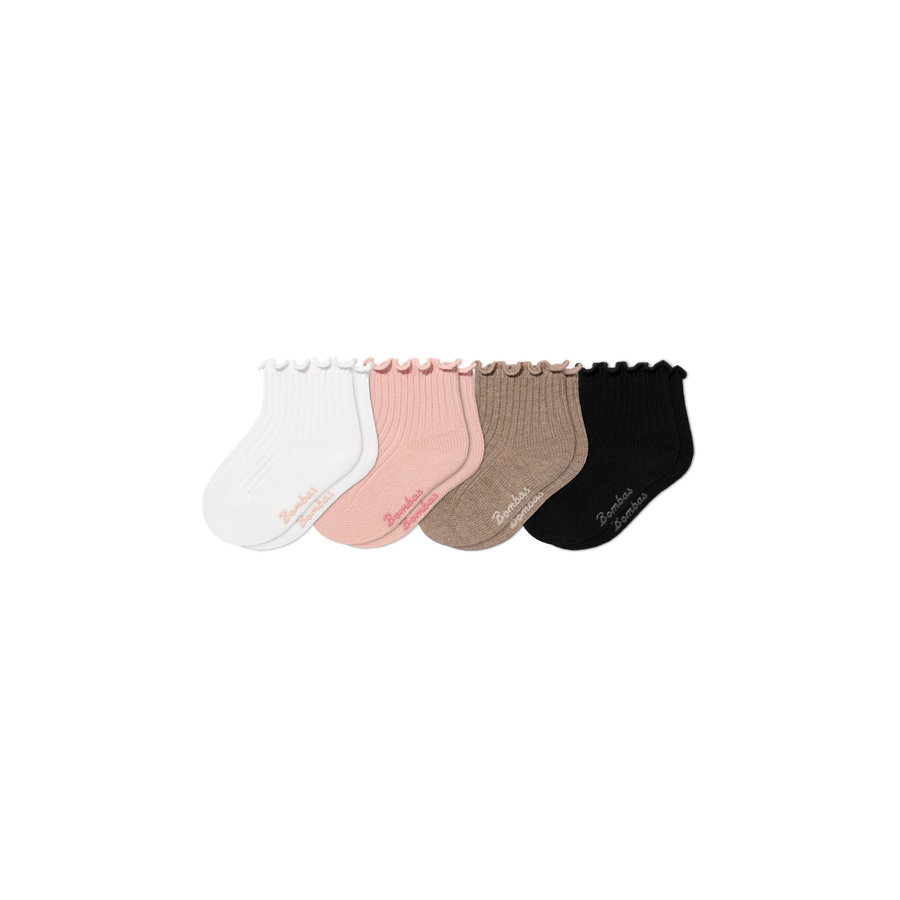 Baby Ruffle Rib Calf Sock 4-Pack (0-6 Months) - Soft Everyday Comfort