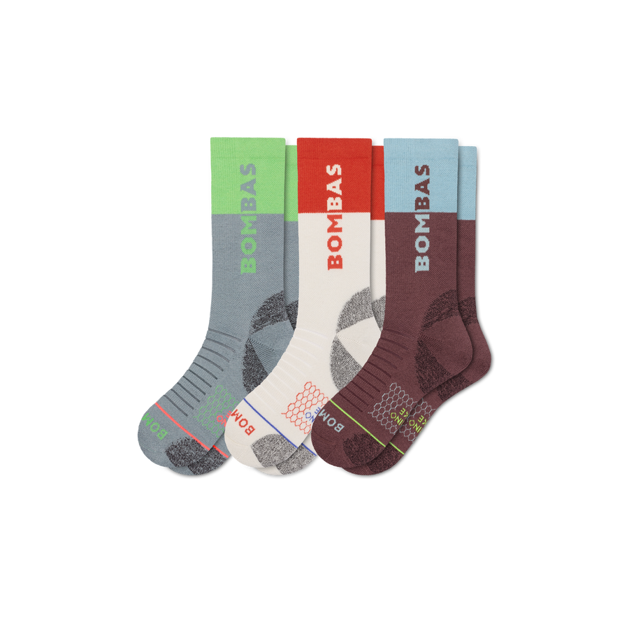 Men's Merino Wool Blend Hiking Calf Sock 3-Pack - Light Weekend Pair