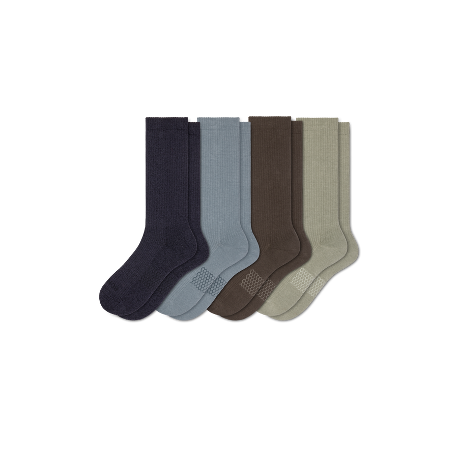 Men's Modern Rib Calf Sock 4-Pack - Smooth Hike Wear