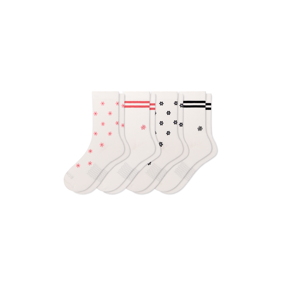 Women's Modern Rib Half Calf Sock 4-Pack - Breathable Lounge Wear