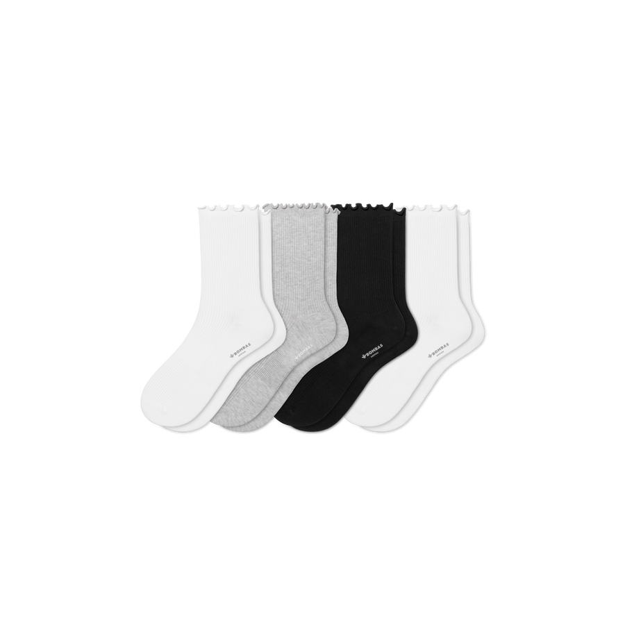 Women's Ruffle Rib Half Calf Sock 4-Pack - Modern Shift Pair