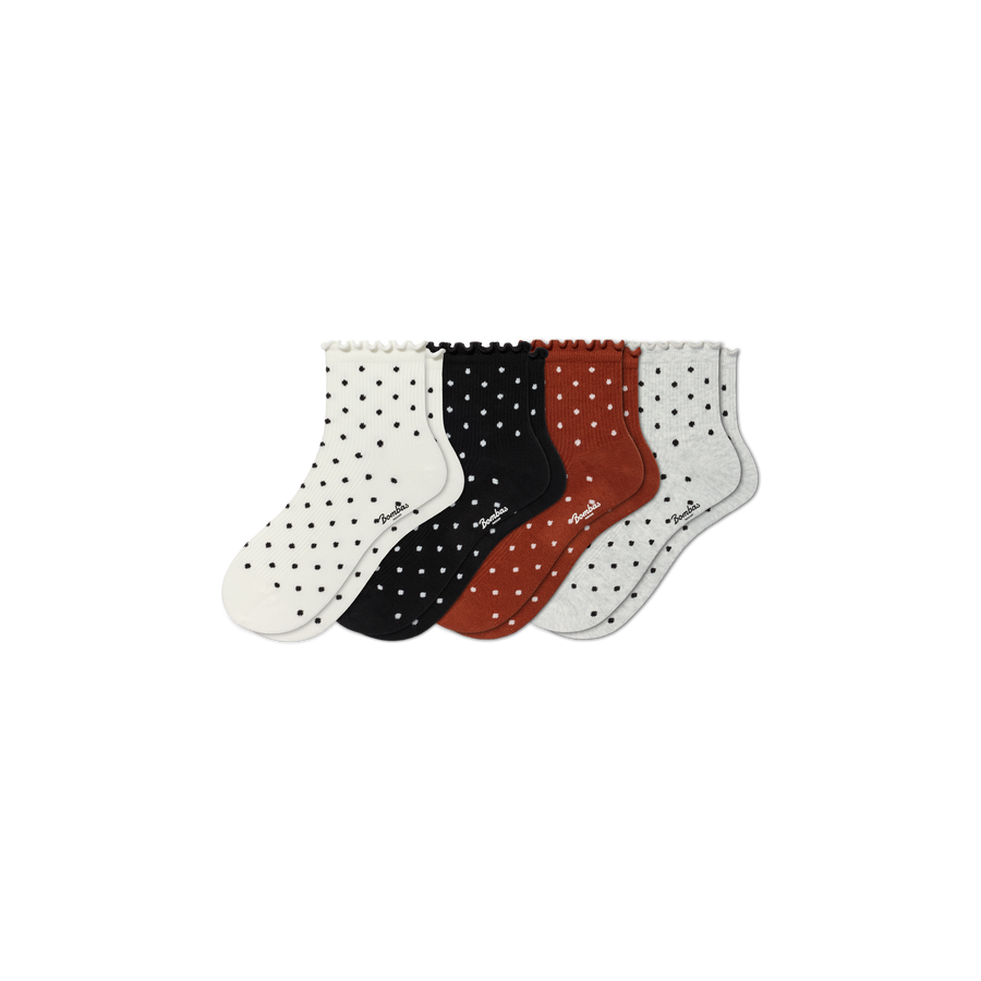 Women's Ruffle Rib Quarter Sock 4-Pack - Fresh Everyday Step