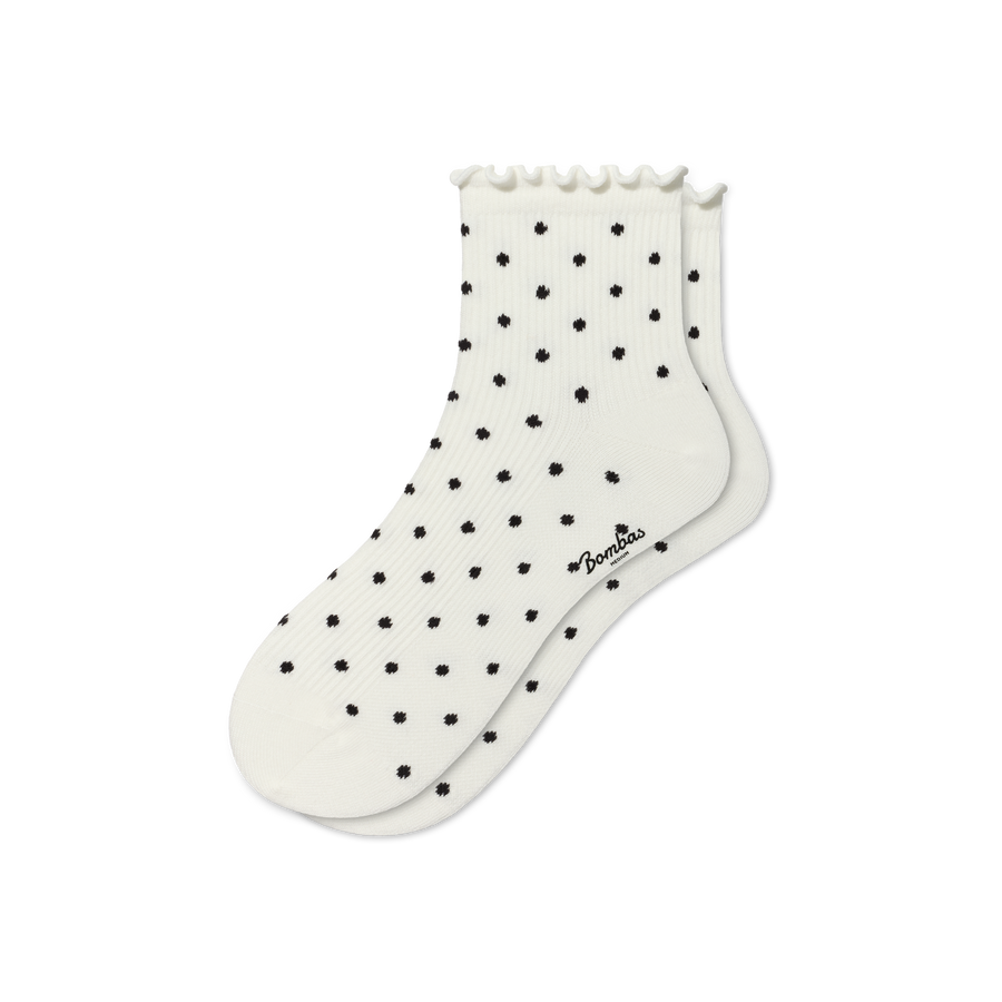 Women's Ruffle Rib Quarter Socks - Light Lounge Fit