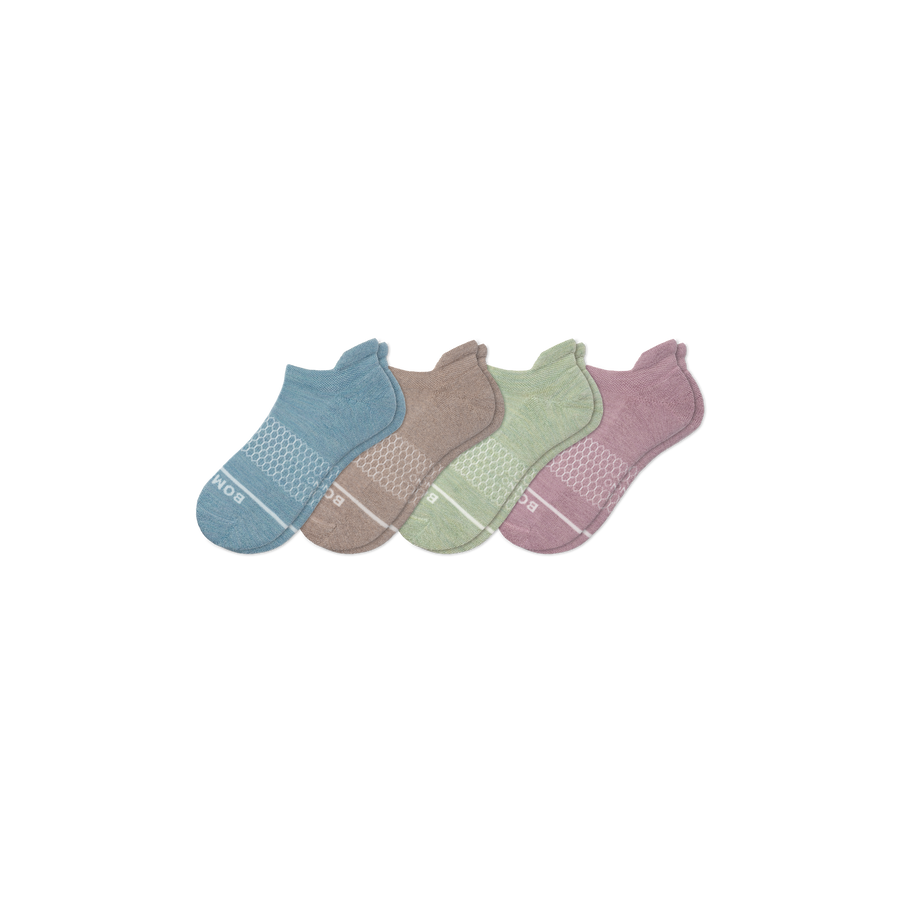 Women's Merino Wool Blend Ankle Sock 4-Pack - Breathable Home Support