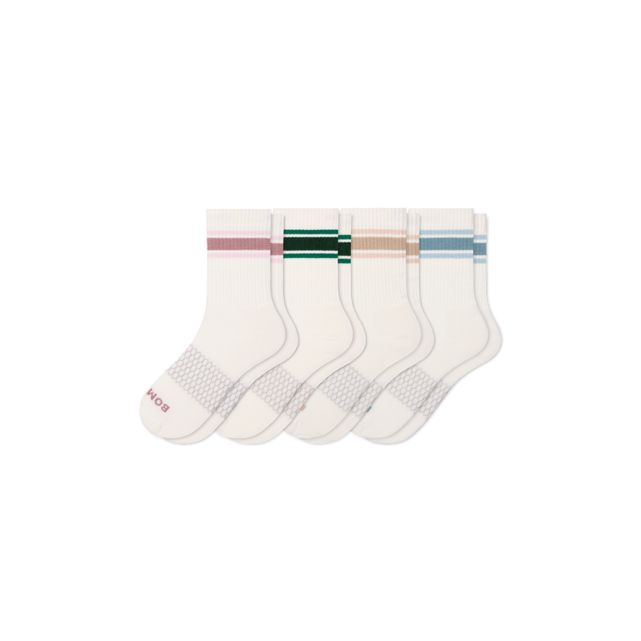 Women's Vintage Stripes Half Calf Sock 4-Pack - Fresh School Fit