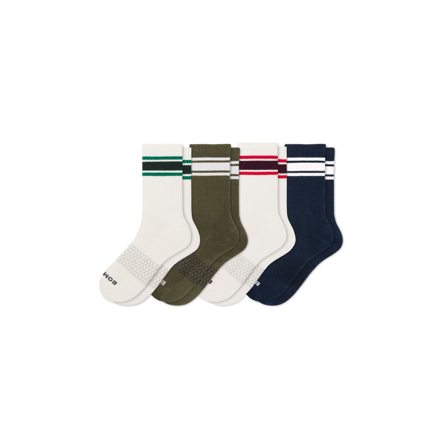 Men's Vintage Stripes Half Calf Sock 4-Pack - Steady Home Move