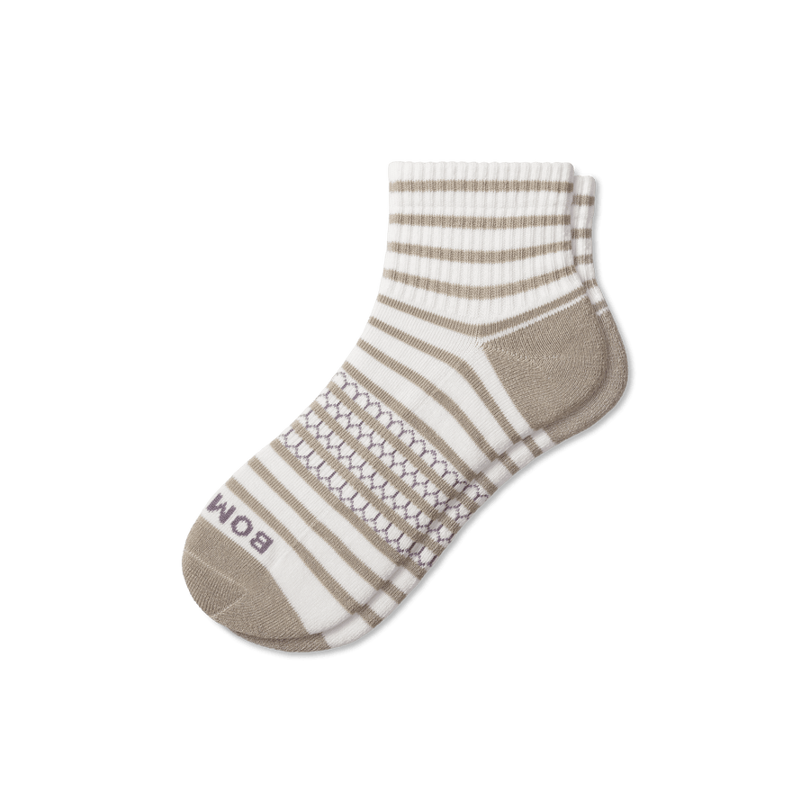 Women's Coastal Stripe Quarter Socks - Active Office Move