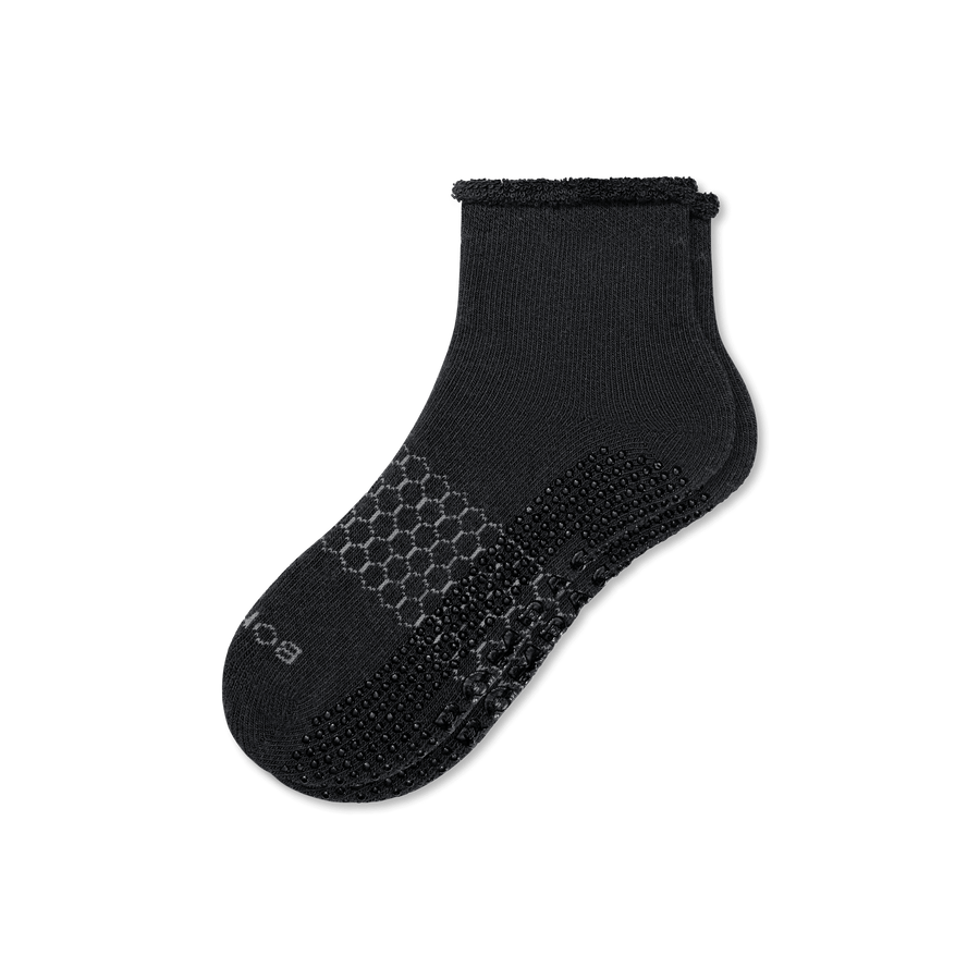 Men's Merino Wool Blend Roll-Top Gripper House Socks - Light Crew Wear