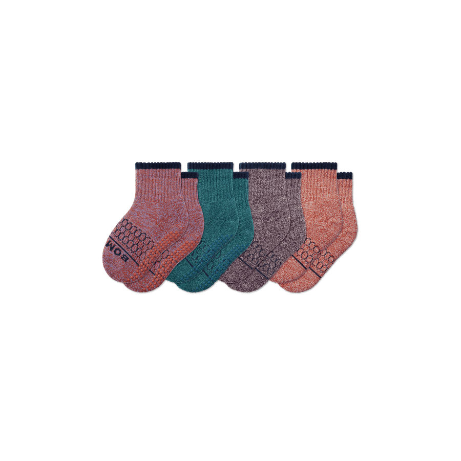 Toddler Merino Wool Blend Calf Sock 4-Pack - Cozy Trail Rotation