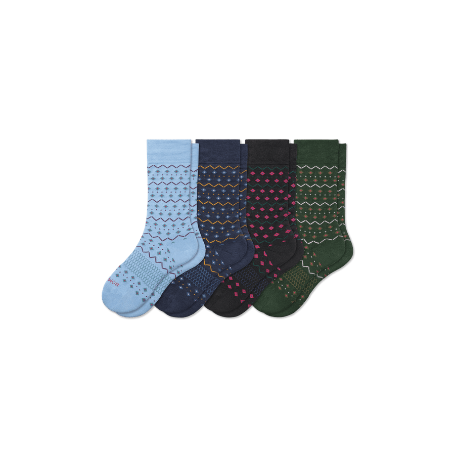 Youth Dress Calf Sock 4-Pack - Breathable Low Cut Step