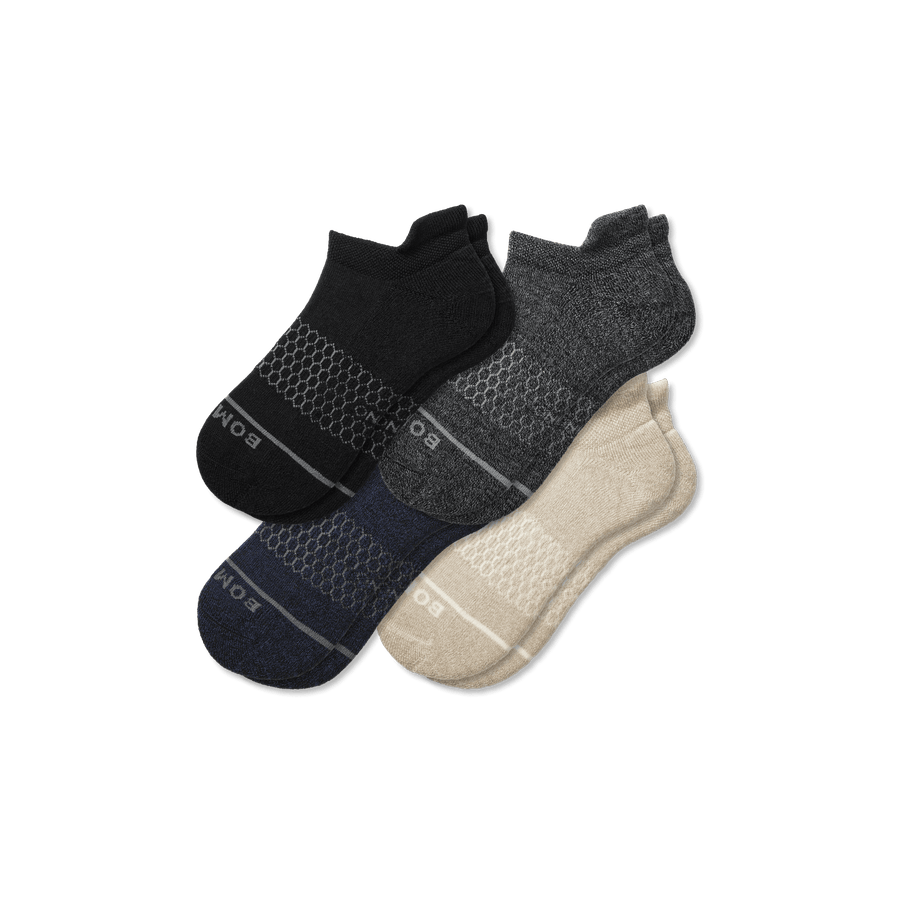Men's Merino Wool Blend Ankle Sock 4-Pack - Comfort Low Cut Move