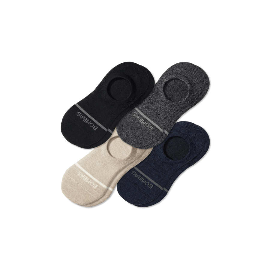 Men's Lightweight Merino Wool Blend No Show Sock 4-Pack - Steady No Show Step