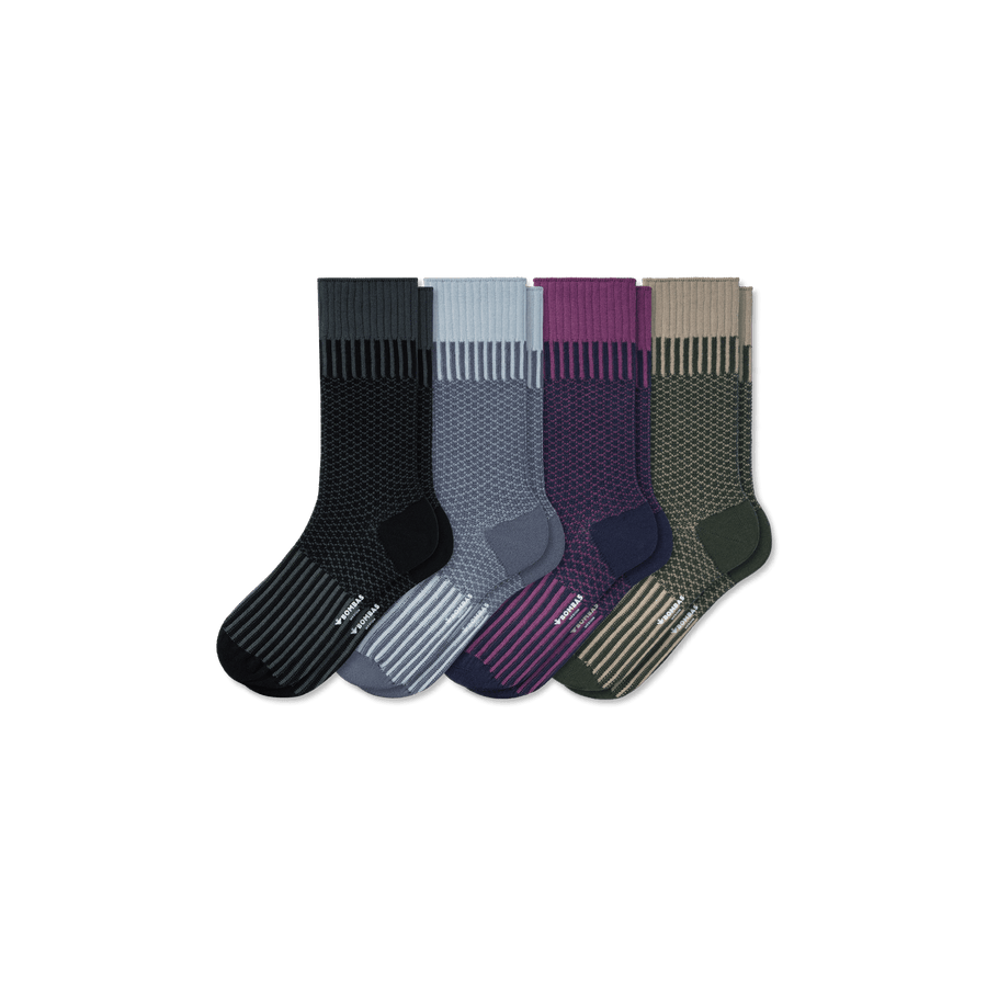 Men’s Jacquard Dress Sock 4-Pack - Cushion Lounge Comfort