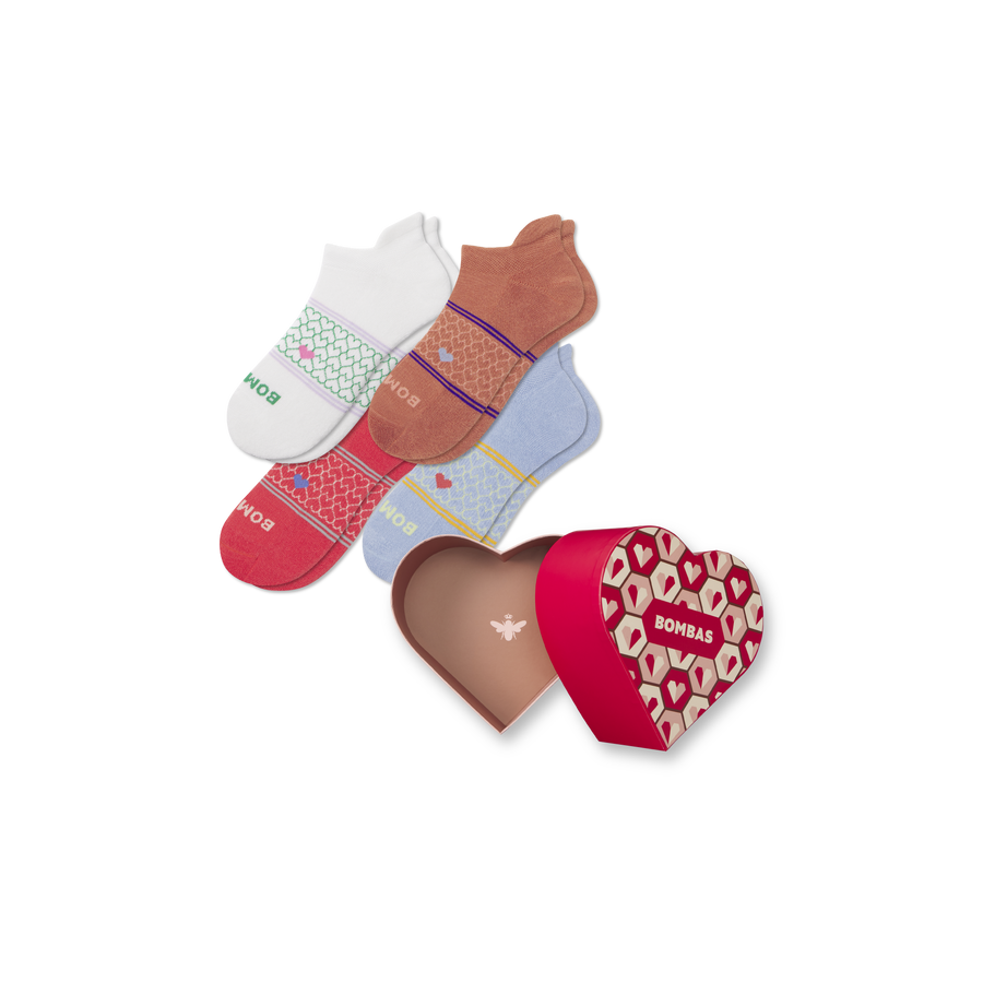 Women's Hearts Ankle Sock 4-Pack Gift Box - Daily Stash