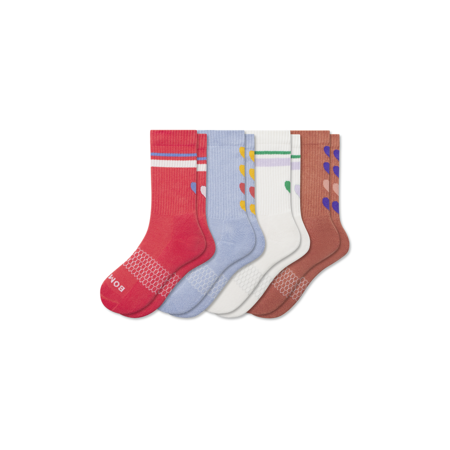 Youth Hearts Calf Sock 4-Pack - Fresh Studio Cushion