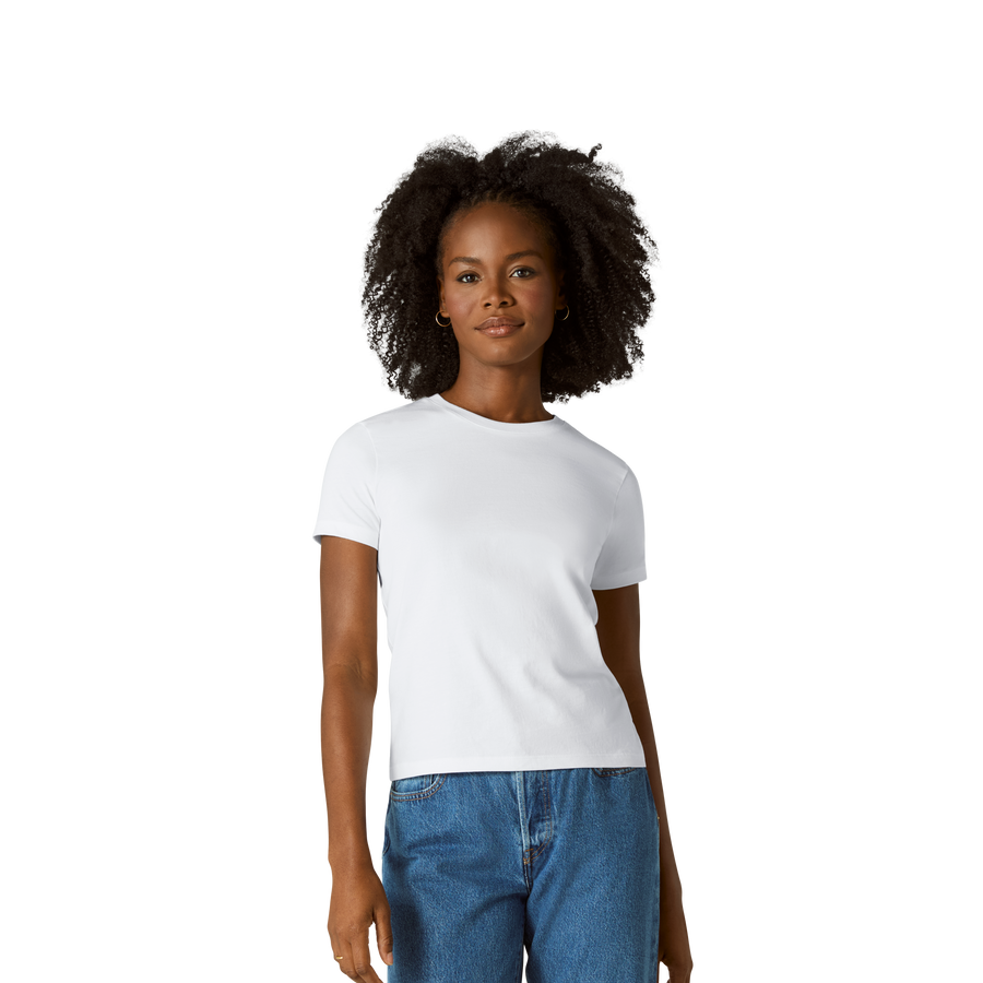 Women's Pima Cotton Slim Crew Neck T-Shirt - Classic Weekend Comfort