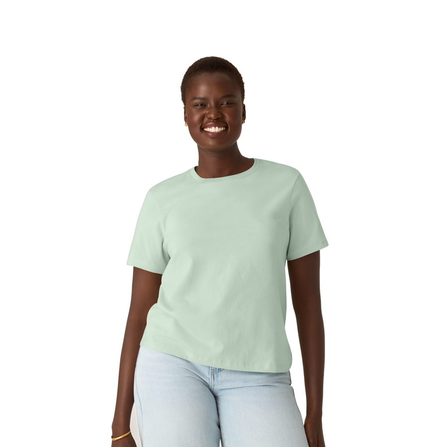 Women's Pima Cotton Crew Neck T-Shirt - Modern Tank Cut