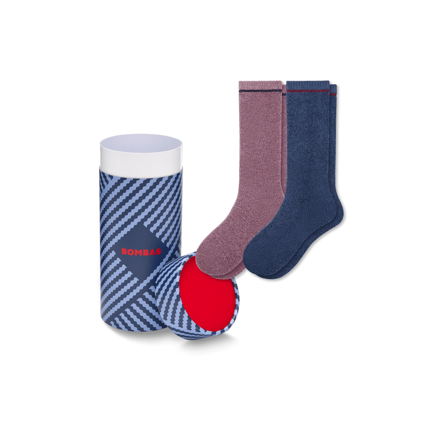 Women's Merino Wool Blend Cozy Sock 2-Pack Gift Box - Fresh Weekend Stash