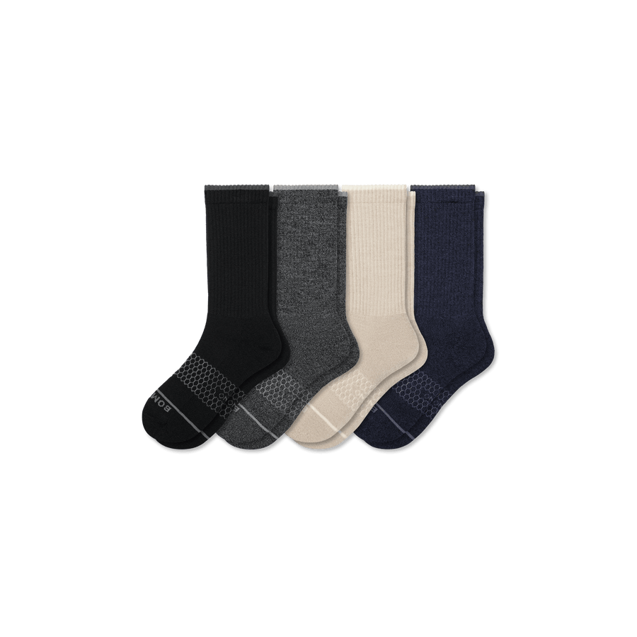 Women's Merino Wool Blend Calf Sock 4-Pack - Breathable Lounge Move