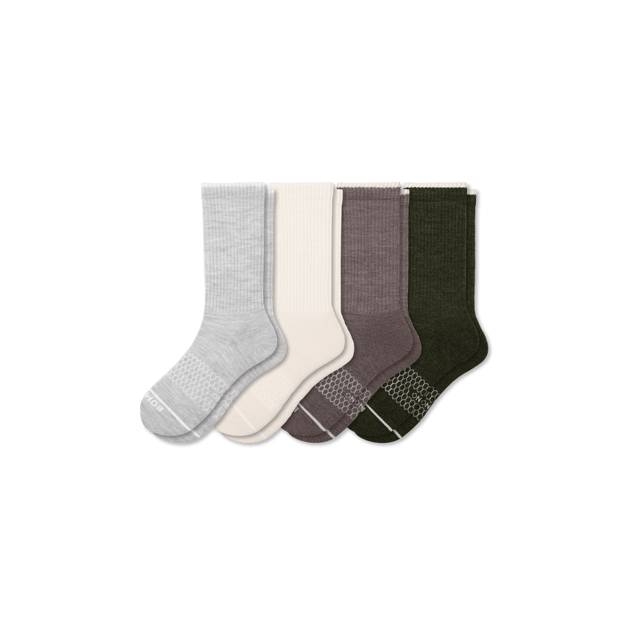 Men's Merino Wool Blend Calf Sock 4-Pack - Smooth Studio Step