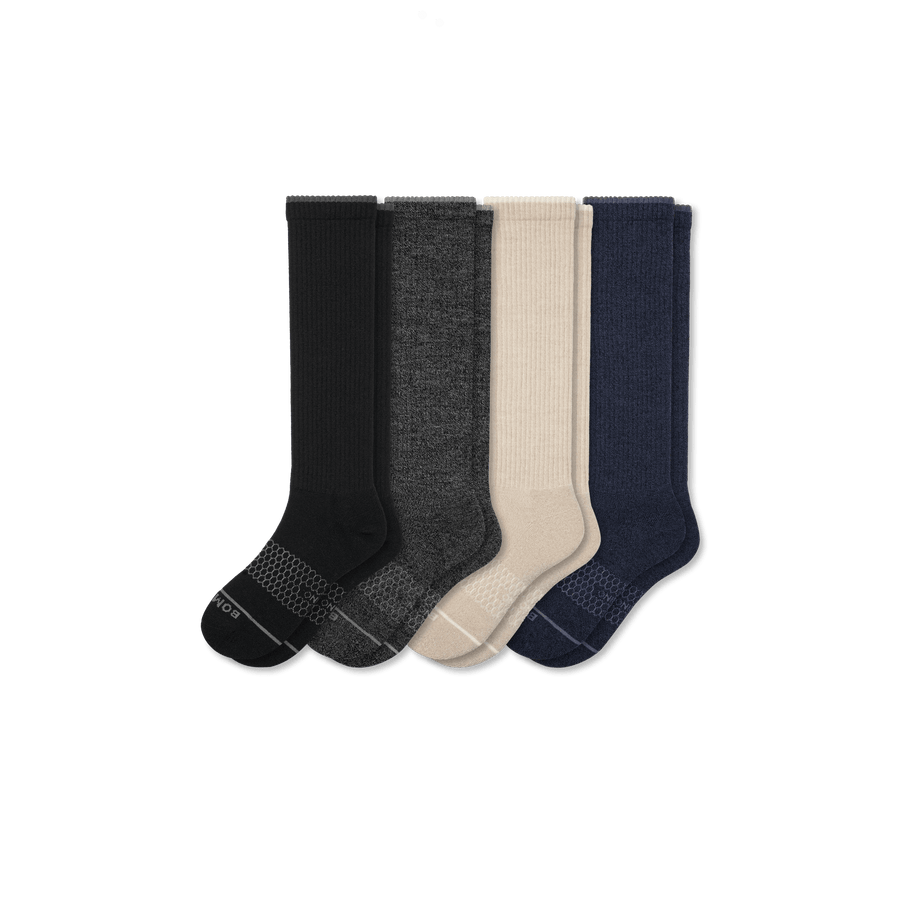 Women's Merino Wool Blend Knee-High Sock 4-Pack - Light Ankle Support