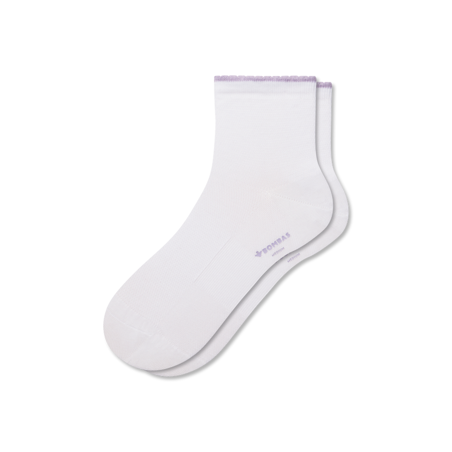 Women’s Scallop Cuff Quarter Socks - Studio Weekend Step